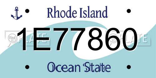 1E77860 Rhode Island License Plate