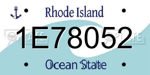 1E78052 Rhode Island License Plate