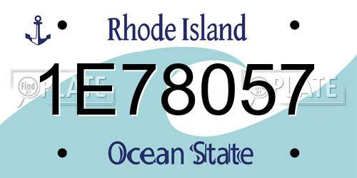 1E78057 Rhode Island License Plate