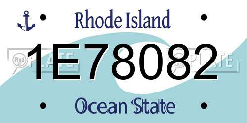 1E78082 Rhode Island License Plate