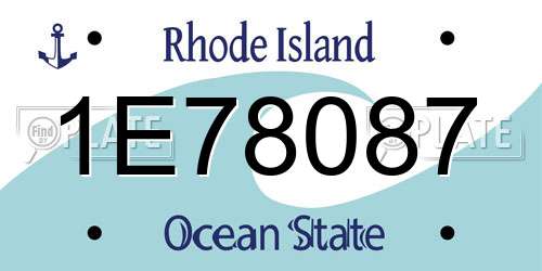 1E78087 Rhode Island License Plate