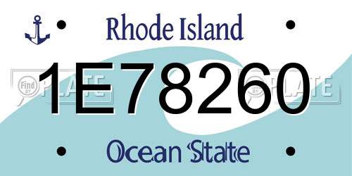 1E78260 Rhode Island License Plate