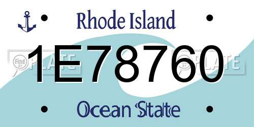 1E78760 Rhode Island License Plate