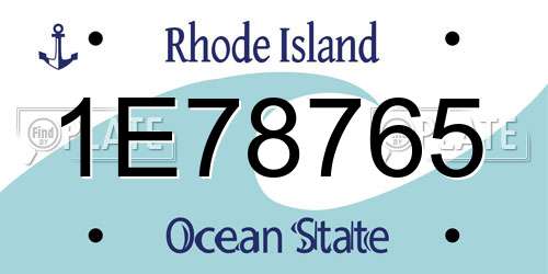 1E78765 Rhode Island License Plate