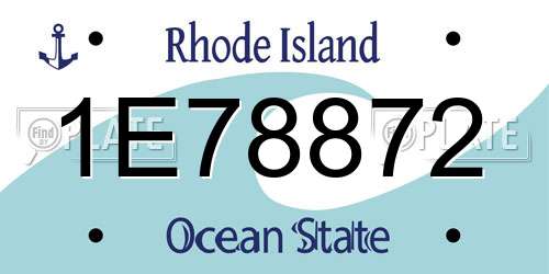 1E78872 Rhode Island License Plate