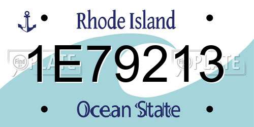 1E79213 Rhode Island License Plate