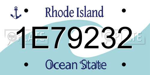 1E79232 Rhode Island License Plate