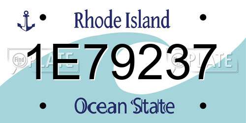 1E79237 Rhode Island License Plate