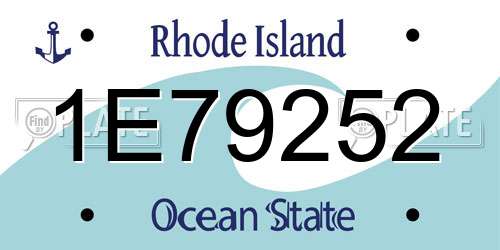 1E79252 Rhode Island License Plate