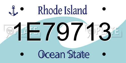 1E79713 Rhode Island License Plate