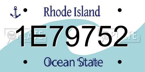 1E79752 Rhode Island License Plate
