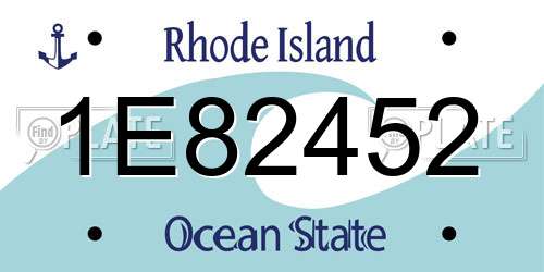 1E82452 Rhode Island License Plate