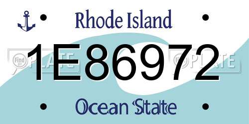 1E86972 Rhode Island License Plate