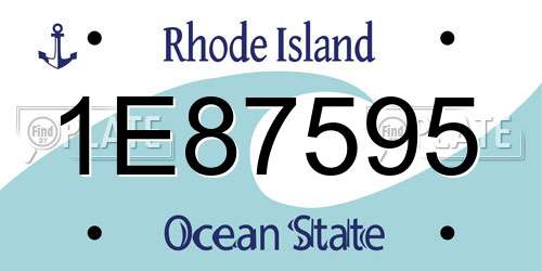 1E87595 Rhode Island License Plate