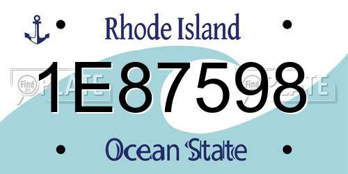 1E87598 Rhode Island License Plate