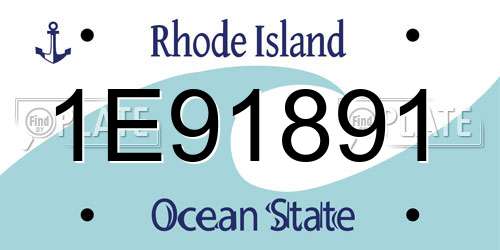 1E91891 Rhode Island License Plate