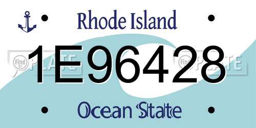 1E96428 Rhode Island License Plate