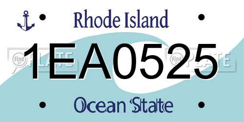 1EA0525 Rhode Island License Plate