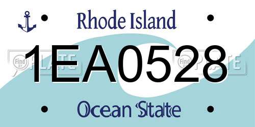 1EA0528 Rhode Island License Plate