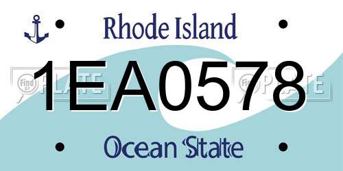 1EA0578 Rhode Island License Plate
