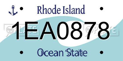 1EA0878 Rhode Island License Plate