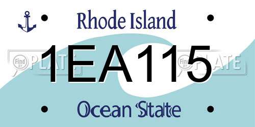 1EA115 Rhode Island License Plate