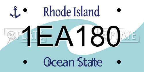 1EA180 Rhode Island License Plate