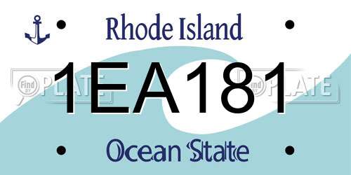 1EA181 Rhode Island License Plate
