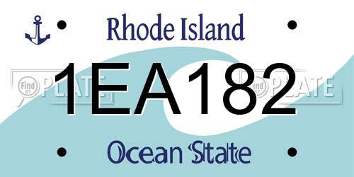 1EA182 Rhode Island License Plate