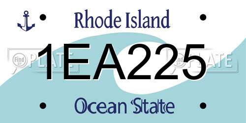 1EA225 Rhode Island License Plate