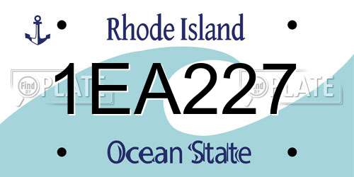 1EA227 Rhode Island License Plate
