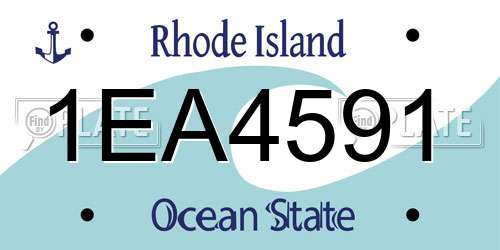 1EA4591 Rhode Island License Plate