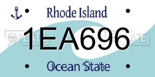 1EA696 Rhode Island License Plate