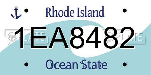 1EA8482 Rhode Island License Plate