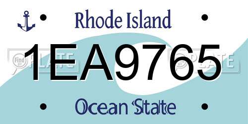 1EA9765 Rhode Island License Plate
