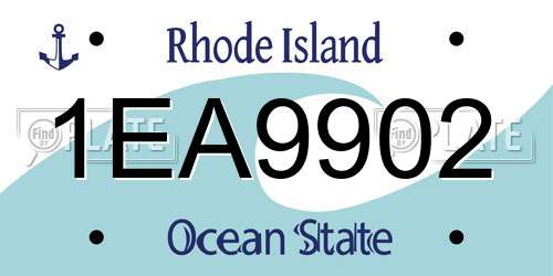 1EA9902 Rhode Island License Plate