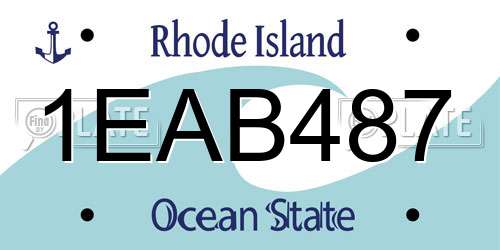 1EAB487 Rhode Island License Plate