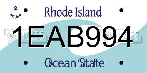 1EAB994 Rhode Island License Plate
