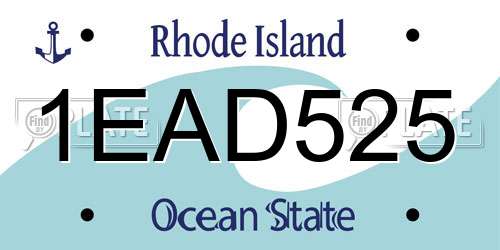 1EAD525 Rhode Island License Plate