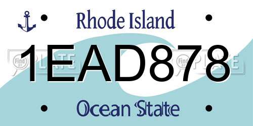 1EAD878 Rhode Island License Plate