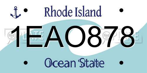 1EAO878 Rhode Island License Plate