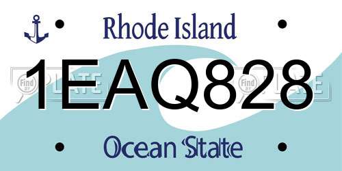 1EAQ828 Rhode Island License Plate