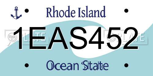 1EAS452 Rhode Island License Plate