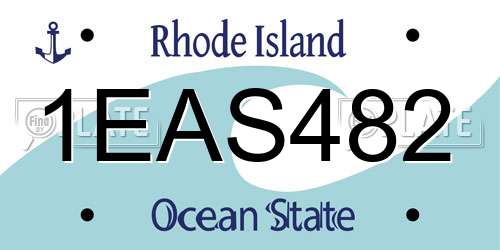 1EAS482 Rhode Island License Plate