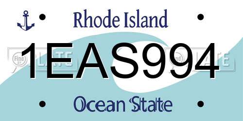 1EAS994 Rhode Island License Plate
