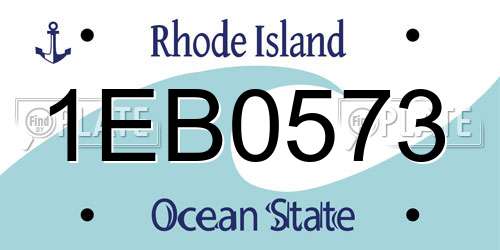 1EB0573 Rhode Island License Plate