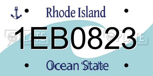 1EB0823 Rhode Island License Plate