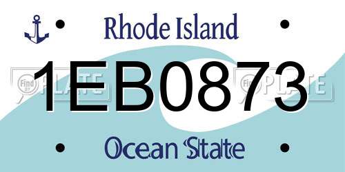 1EB0873 Rhode Island License Plate