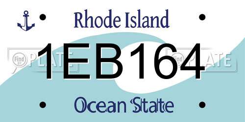 1EB164 Rhode Island License Plate