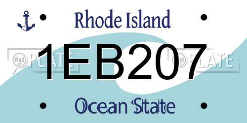 1EB207 Rhode Island License Plate